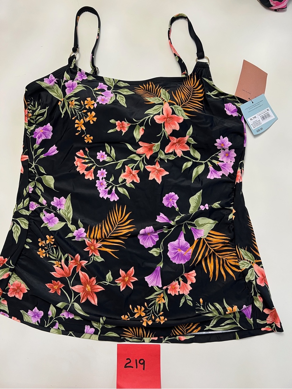 Shade & Shore Black Floral Cami with Adjustable Straps